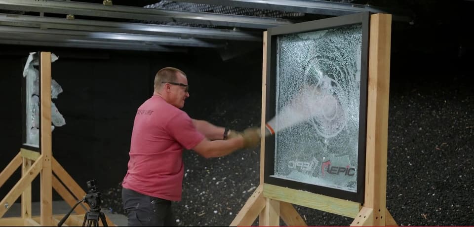 Video poster: 3M S2400 with 3M IPA, installed the Epic Method — forced entry, impact and blast demonstrated by Epic (1:37)