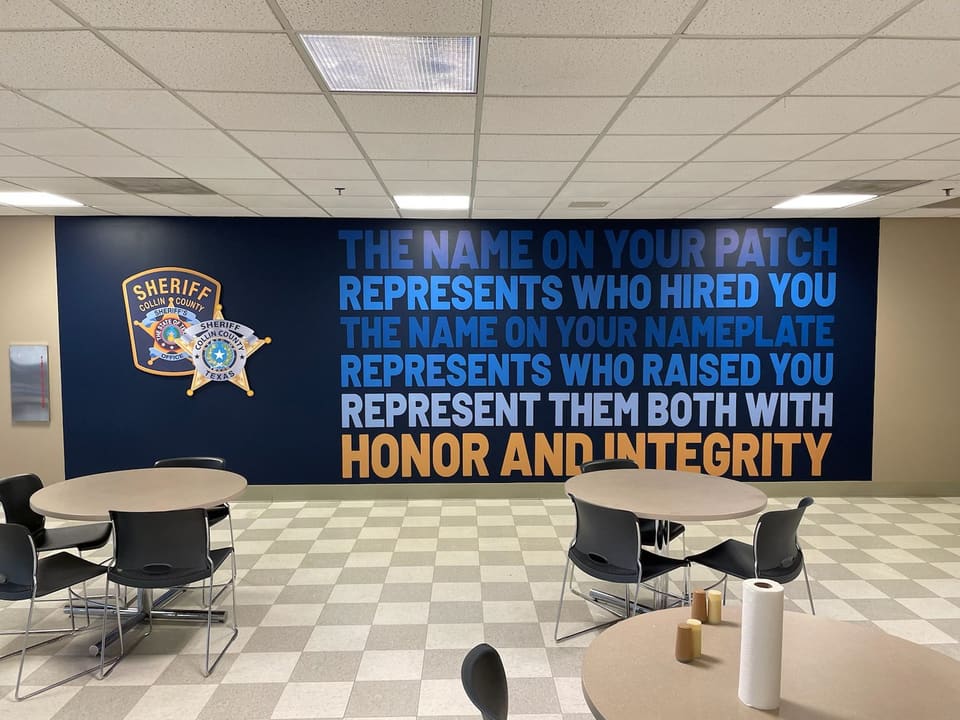 A printed wall mural installed by Epic in a sheriff’s office